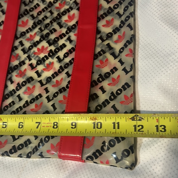 Vintage adidas Tote Bag Rubber I Love London Rare Streetwear Clear - Picture 4 of 5